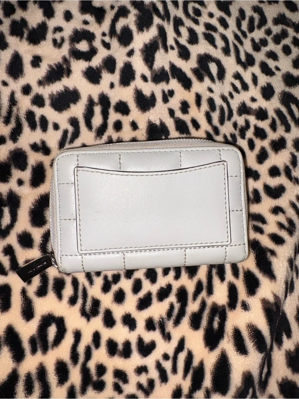Michael Kors Quilted Leather Zip Wallet in Cream